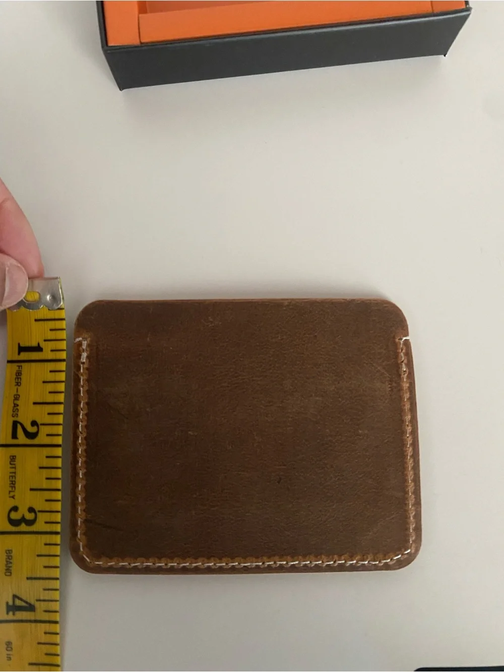 Minimalist Brown Leather Card Wallet - Men Accessories